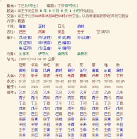 八字排盘术语解析 八字排盘计算条文