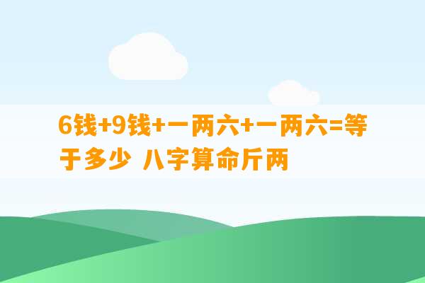 6钱+9钱+一两六+一两六=等于多少 八字算命斤两